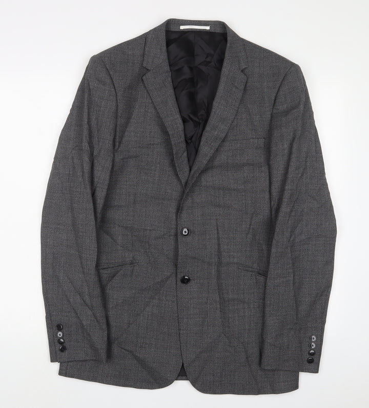 John Lewis Mens Grey Wool Jacket Suit Jacket Size 42 Regular