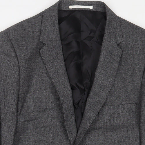 John Lewis Mens Grey Wool Jacket Suit Jacket Size 42 Regular