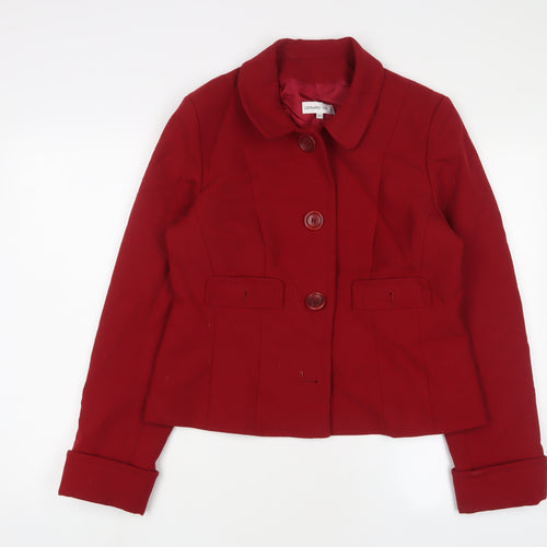 Gerard Darel Womens Red Jacket Size 14 Button