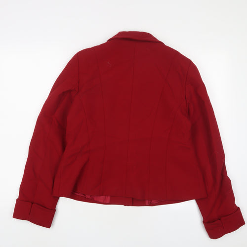 Gerard Darel Womens Red Jacket Size 14 Button