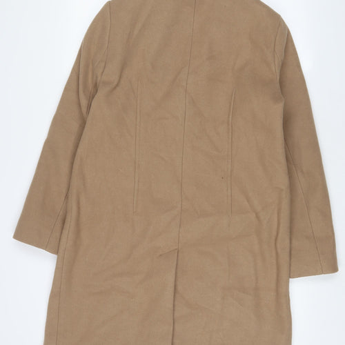 Marks and Spencer Womens Beige Overcoat Coat Size 12 Snap