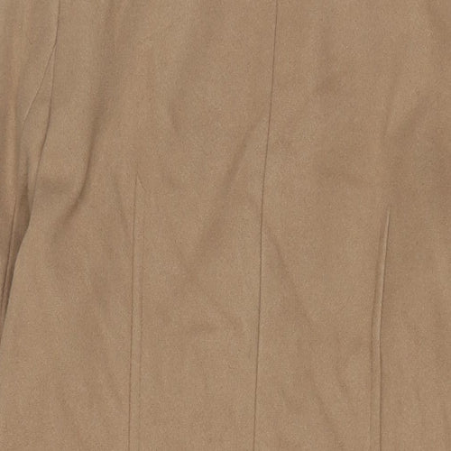 Marks and Spencer Womens Beige Overcoat Coat Size 12 Snap