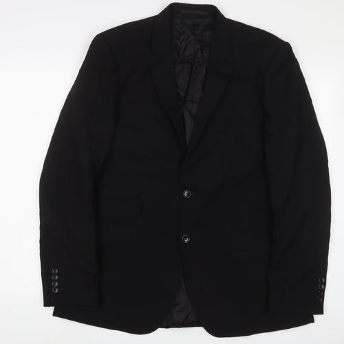 Kenneth Cole Mens Black Wool Jacket Suit Jacket Size 42 Regular