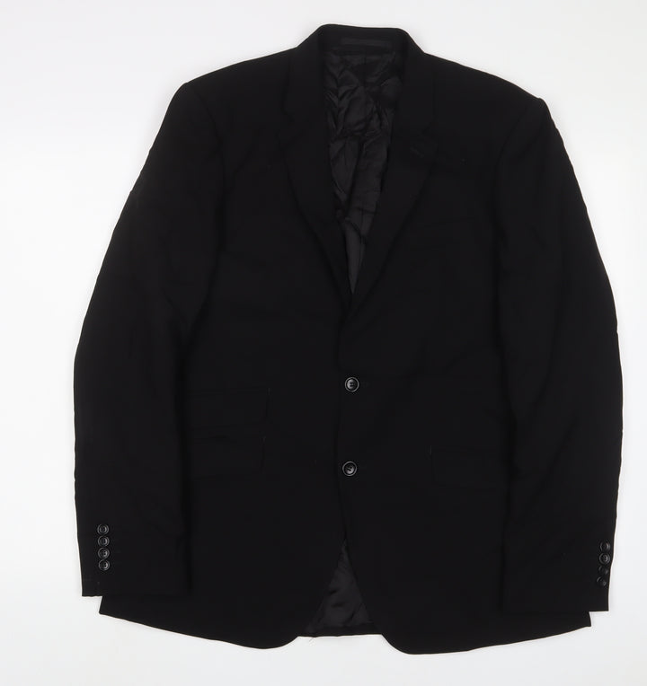 Kenneth Cole Mens Black Wool Jacket Suit Jacket Size 42 Regular