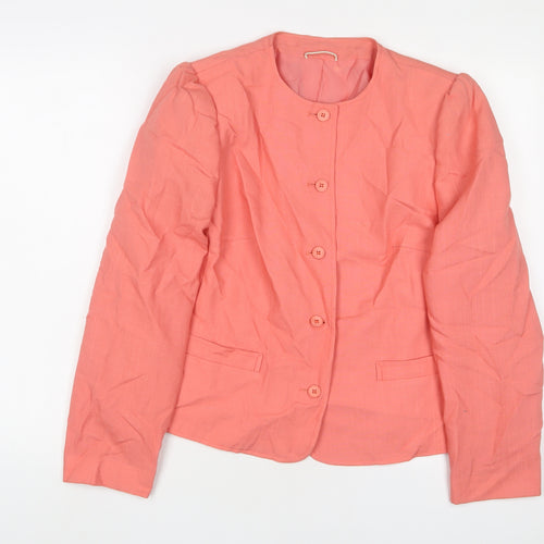 Dereta Womens Pink Jacket Blazer Size 16 Button