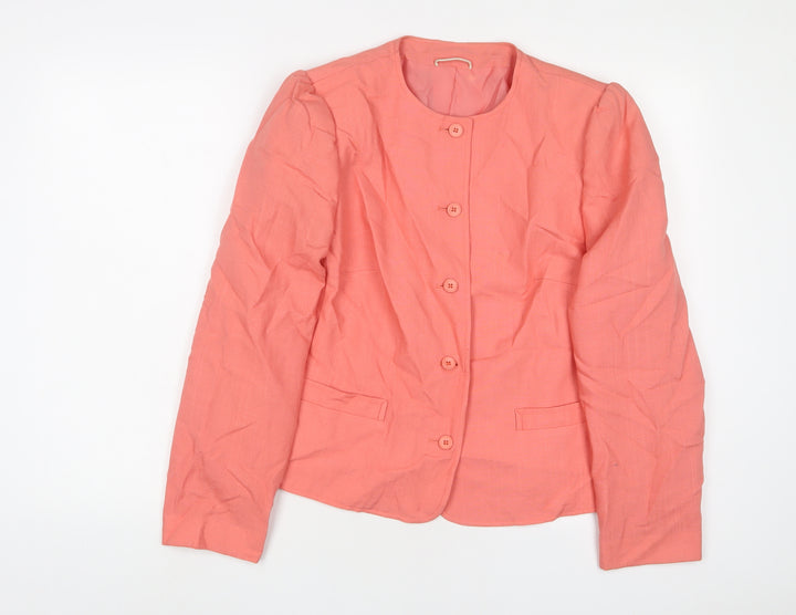 Dereta Womens Pink Jacket Blazer Size 16 Button