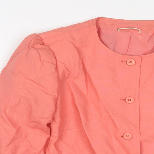 Dereta Womens Pink Jacket Blazer Size 16 Button