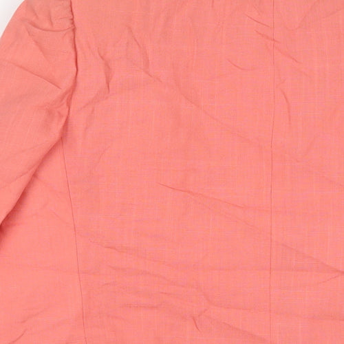 Dereta Womens Pink Jacket Blazer Size 16 Button