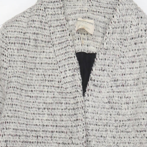 Monsoon Womens Grey Overcoat Jacket Size L Snap