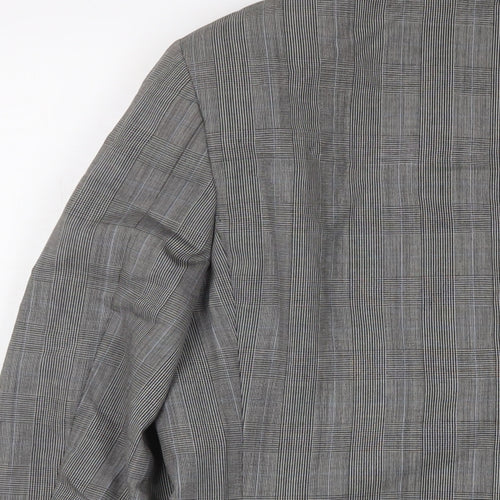 New & Lingwood Mens Grey Plaid Wool Jacket Suit Jacket Size 40 Regular