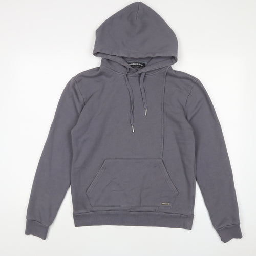 Manière De Voir Mens Grey Cotton Pullover Hoodie Size S