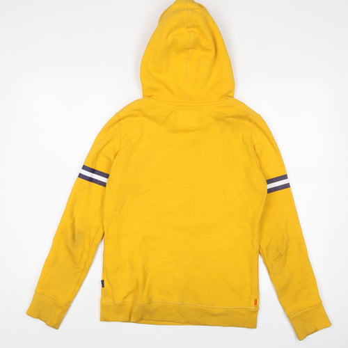 Superdry Womens Yellow Cotton Pullover Hoodie Size 10 Pullover