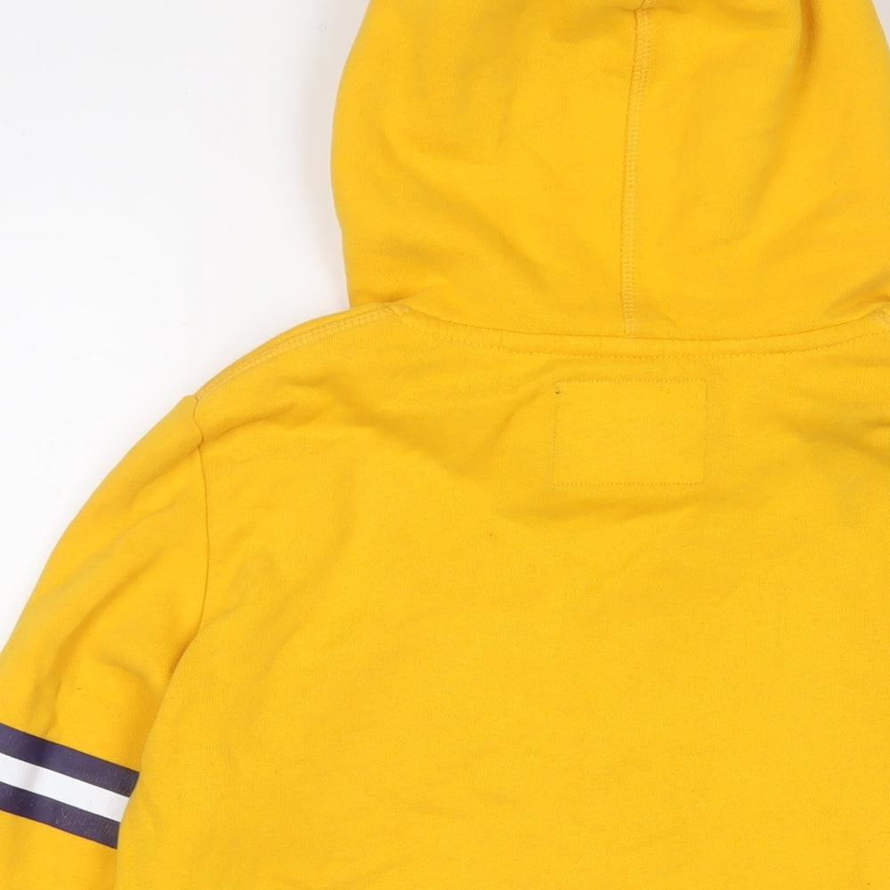 Superdry Womens Yellow Cotton Pullover Hoodie Size 10 Pullover