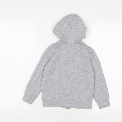 H&M Girls Grey Cotton Full Zip Hoodie Size 4-5 Years Zip
