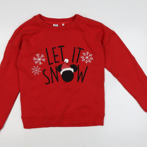 NEXT Womens Red Cotton Pullover Sweatshirt Size M