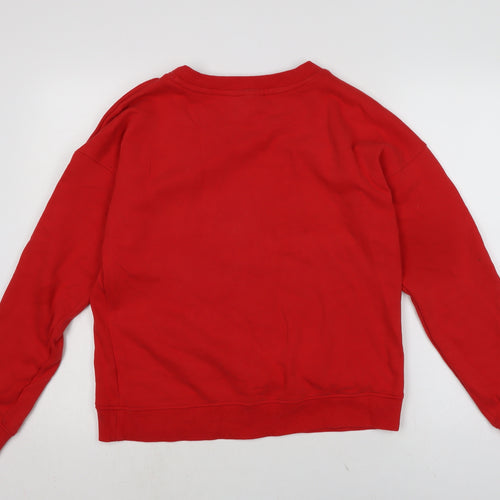 NEXT Womens Red Cotton Pullover Sweatshirt Size M