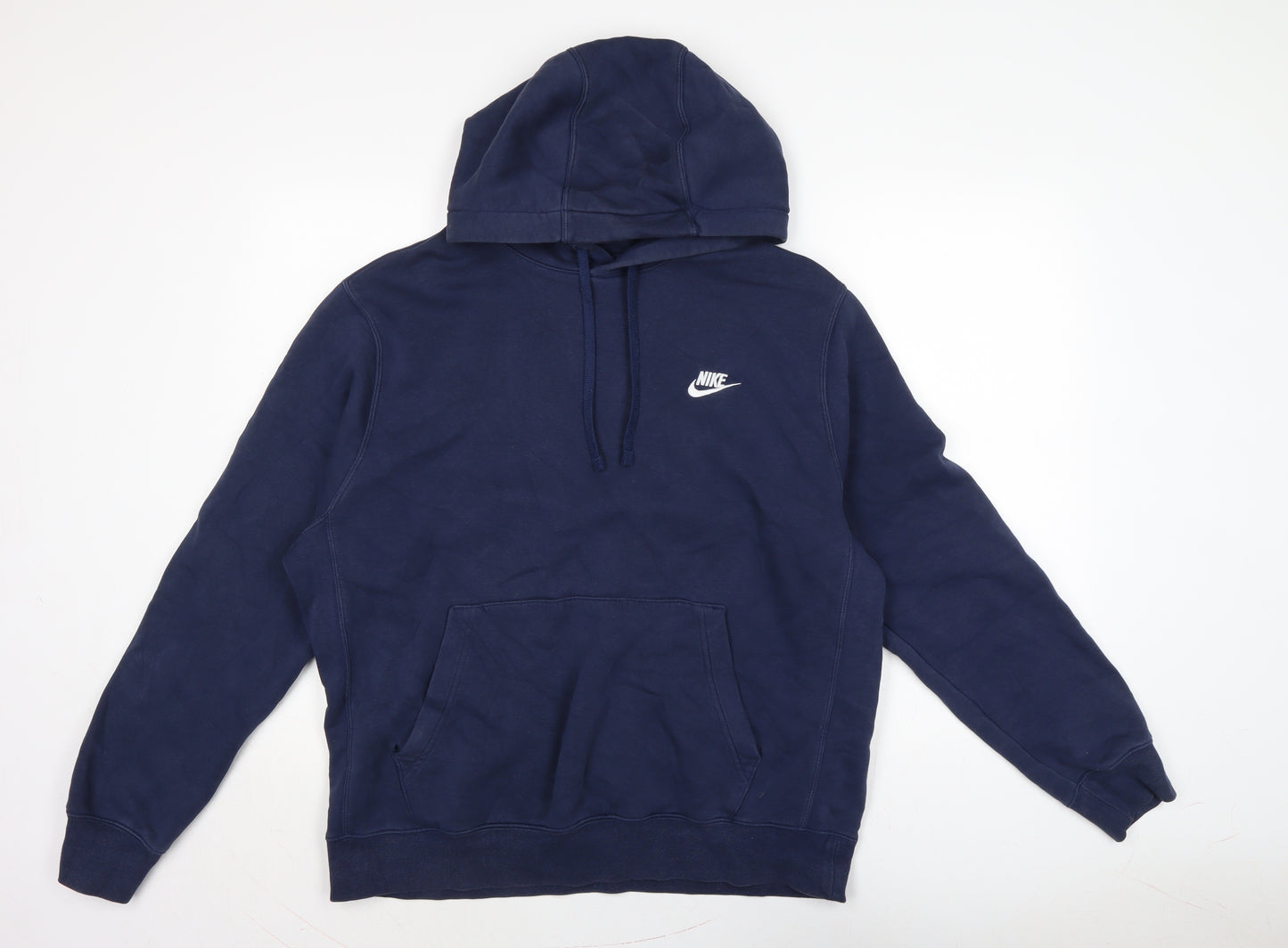 Nike Mens Blue Cotton Pullover Hoodie Size L