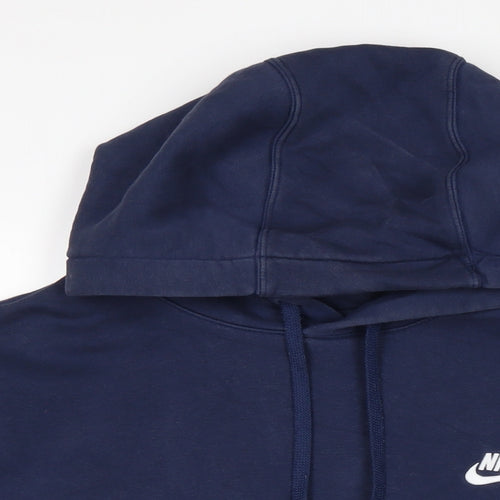 Nike Mens Blue Cotton Pullover Hoodie Size L