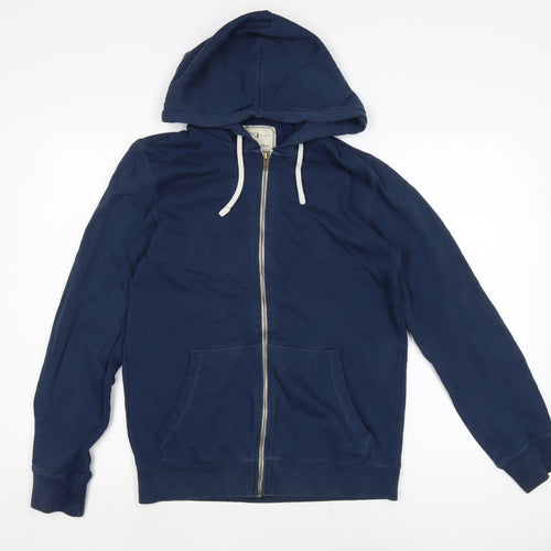NEXT Mens Blue Cotton Full Zip Hoodie Size M