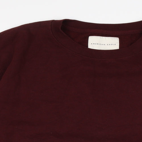 American Eagle Mens Red Cotton Pullover Sweatshirt Size L