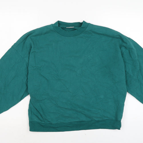 Oliver Bonas Womens Green Cotton Pullover Sweatshirt Size 10