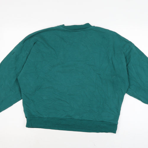 Oliver Bonas Womens Green Cotton Pullover Sweatshirt Size 10