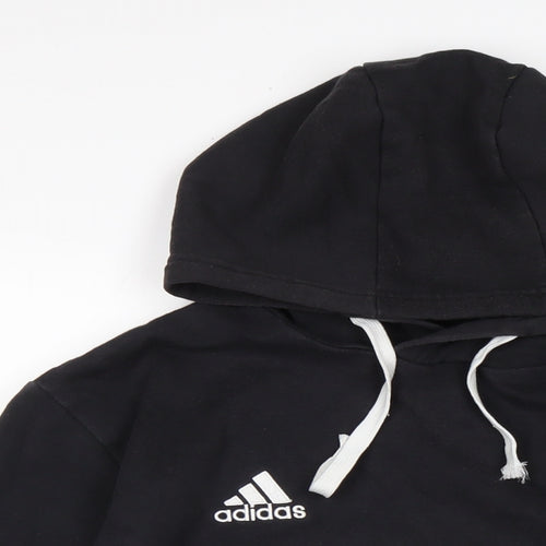 adidas Mens Black Cotton Pullover Hoodie Size M