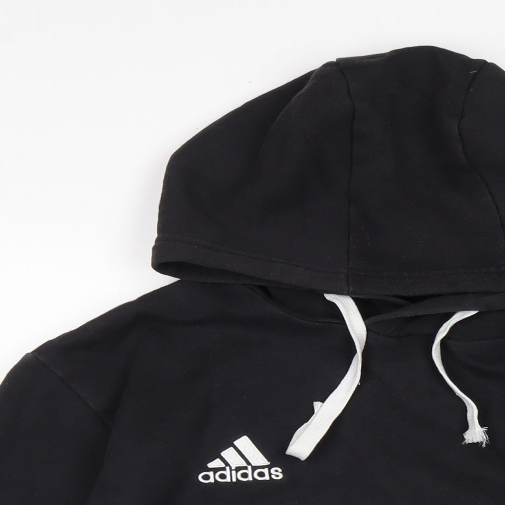 adidas Mens Black Cotton Pullover Hoodie Size M