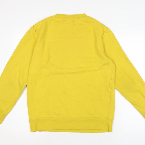H&M Mens Yellow Cotton Pullover Sweatshirt Size S