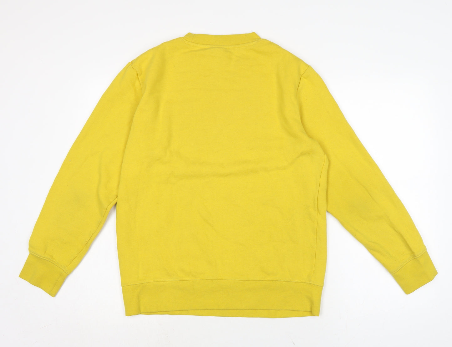 H&M Mens Yellow Cotton Pullover Sweatshirt Size S