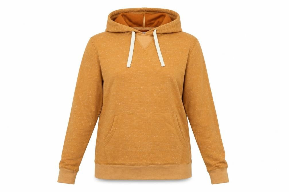 Front view of Sonoma women’s brown cotton pullover hoodie, size S