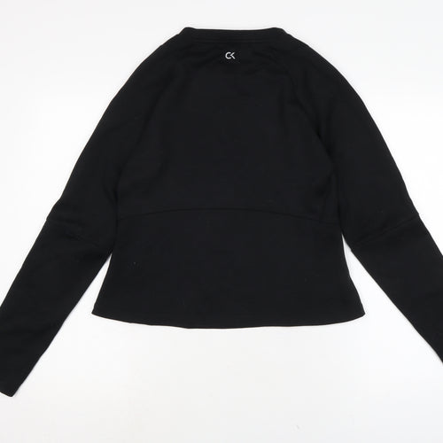 Calvin Klein Womens Black Polyester Pullover T-Shirt Size M Crew Neck