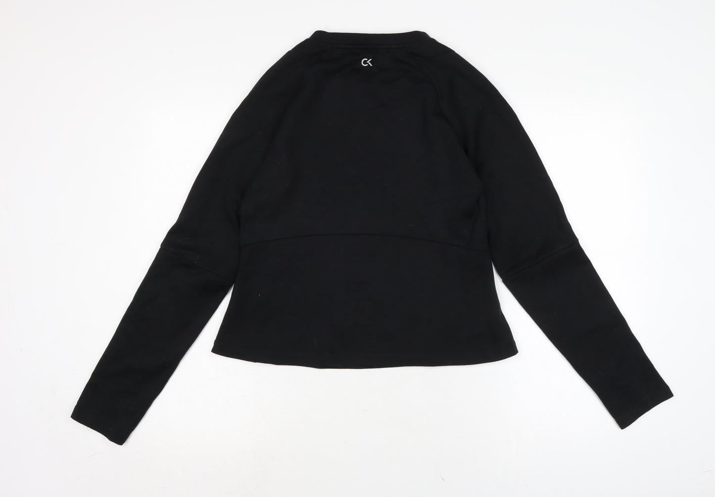 Calvin Klein Womens Black Polyester Pullover T-Shirt Size M Crew Neck