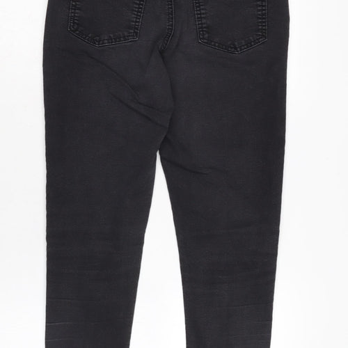 Marks and Spencer Womens Grey Cotton Blend Straight Jeans Size 14 L26 in Regular