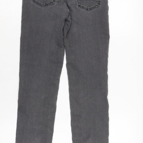 Blue Zoo Boys Grey Cotton Straight Jeans Size 7-8 Years L22 in Regular Zip