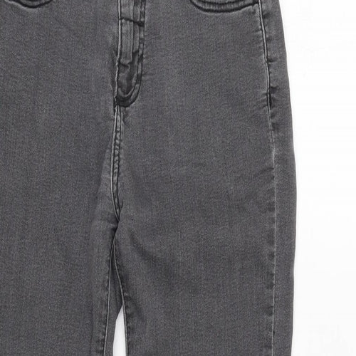 Blue Zoo Boys Grey Cotton Straight Jeans Size 7-8 Years L22 in Regular Zip