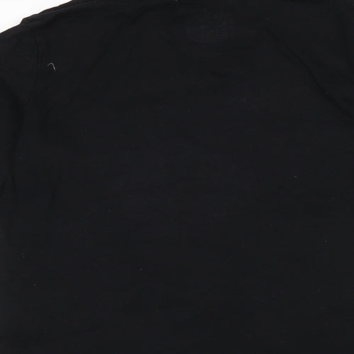 MOG ANG Boys Black Cotton Jersey T-Shirt Size 8-9 Years Crew Neck