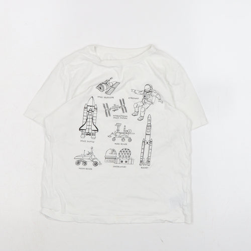 Gap Boys White Houndstooth Cotton Basic T-Shirt Size S Henley