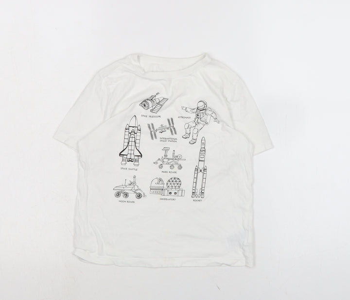 Gap Boys White Houndstooth Cotton Basic T-Shirt Size S Henley