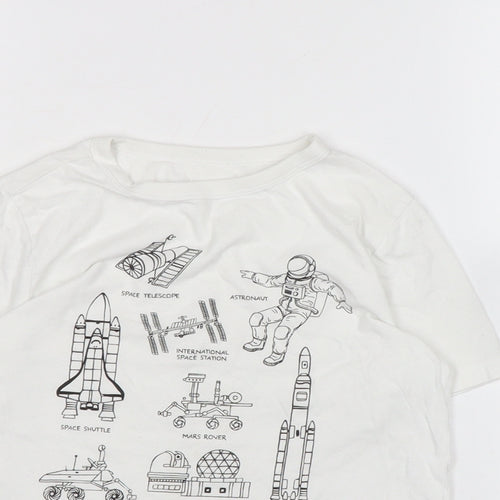 Gap Boys White Houndstooth Cotton Basic T-Shirt Size S Henley