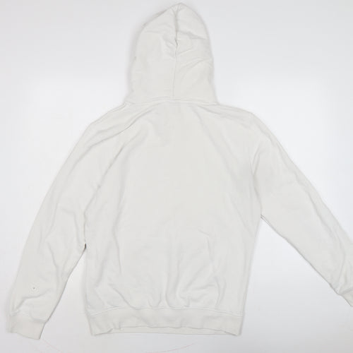 Champion Mens White Cotton Pullover Hoodie Size M