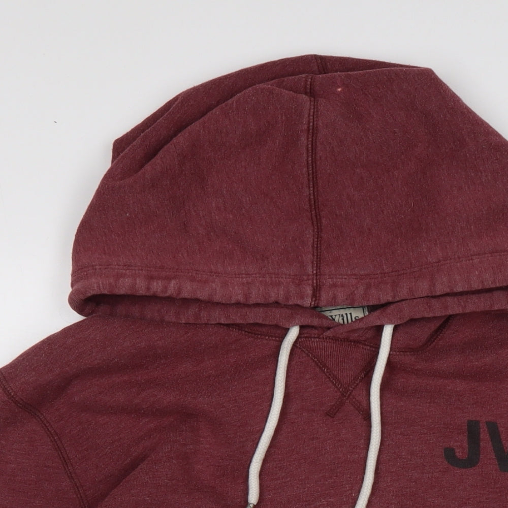 Jack Wills Mens Red Cotton Pullover Hoodie Size L