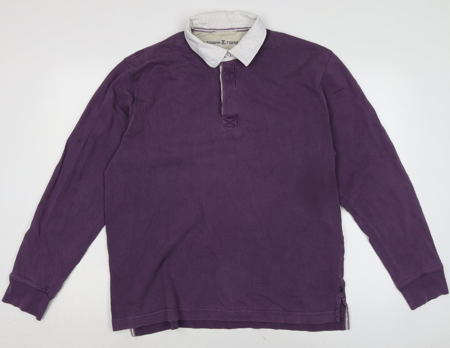 Joseph Turner Mens Purple Cotton T-Shirt Size L Collared