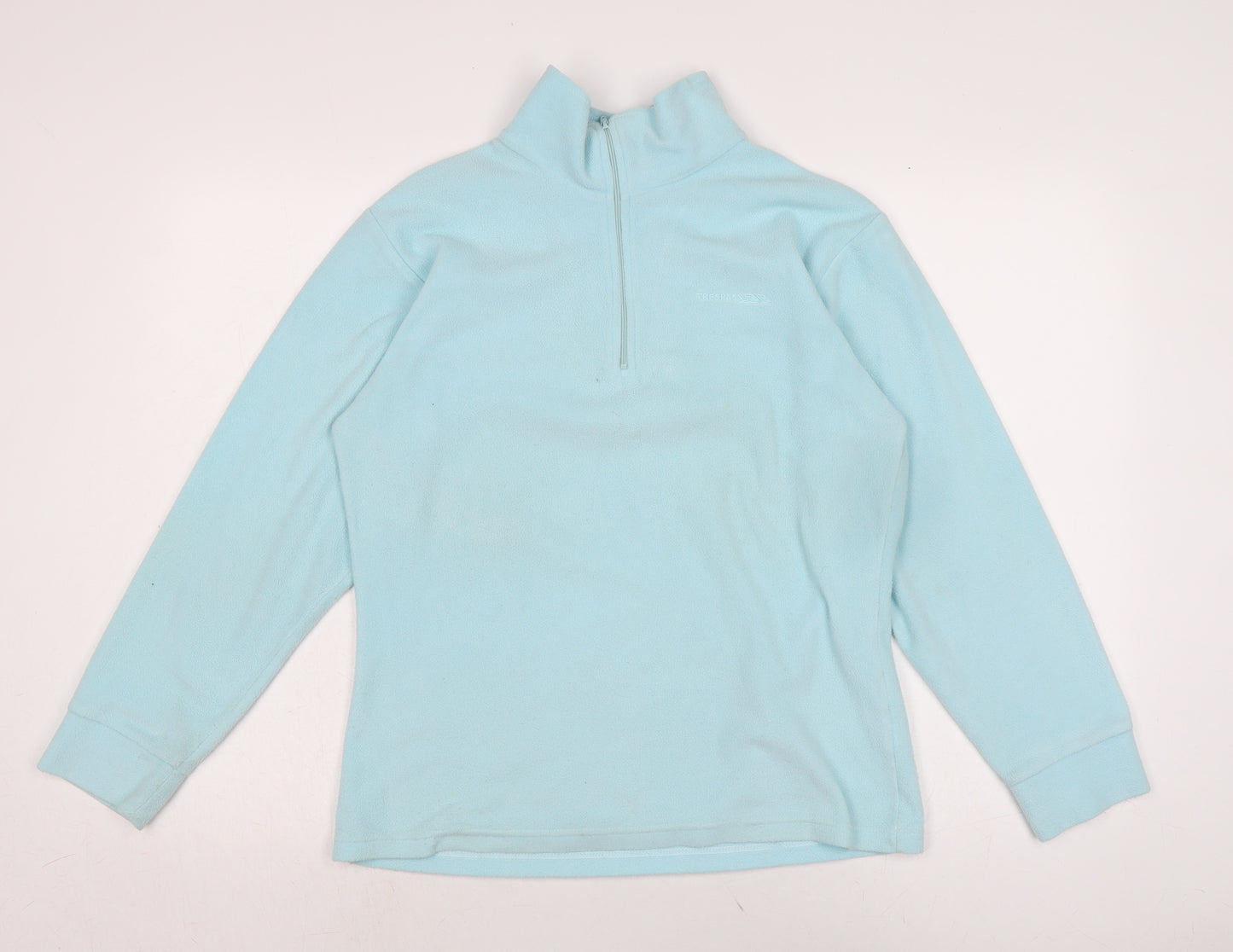 Tresspass Womens Blue Mock Neck Polyester Pullover Jumper Size L