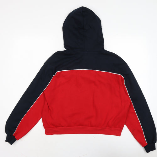 Divided Womens Black Cotton Pullover Hoodie Size M Drawstring