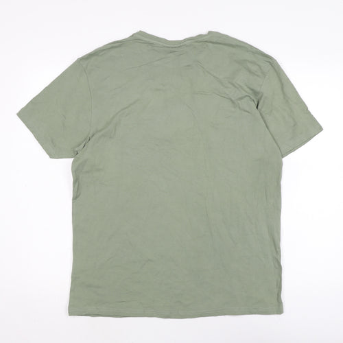The Couture Club Mens Green Cotton T-Shirt Size XL Crew Neck