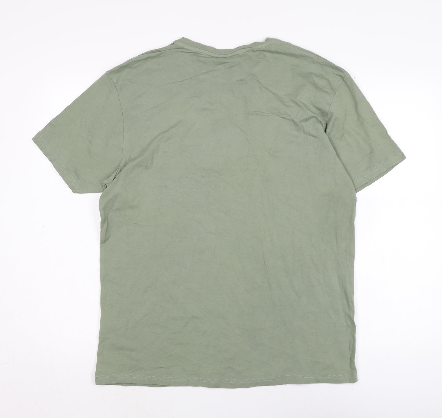 The Couture Club Mens Green Cotton T-Shirt Size XL Crew Neck
