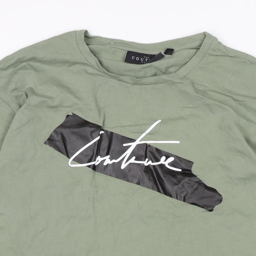 The Couture Club Mens Green Cotton T-Shirt Size XL Crew Neck