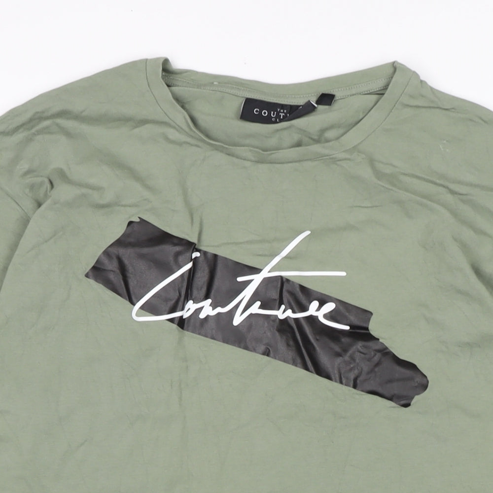 The Couture Club Mens Green Cotton T-Shirt Size XL Crew Neck