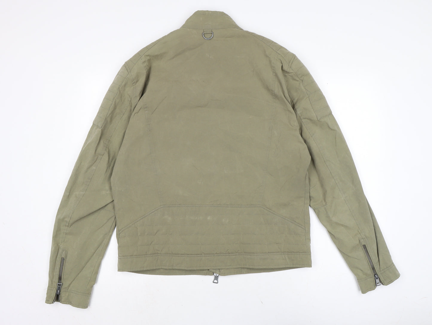 MNG Mens Green Biker Jacket Size L Zip